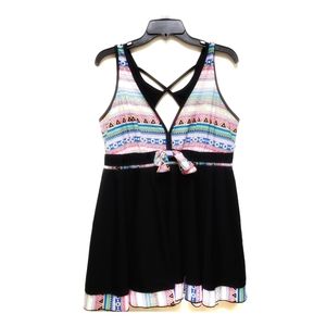 Women's 2X Bathing Suit Aztec Print Top